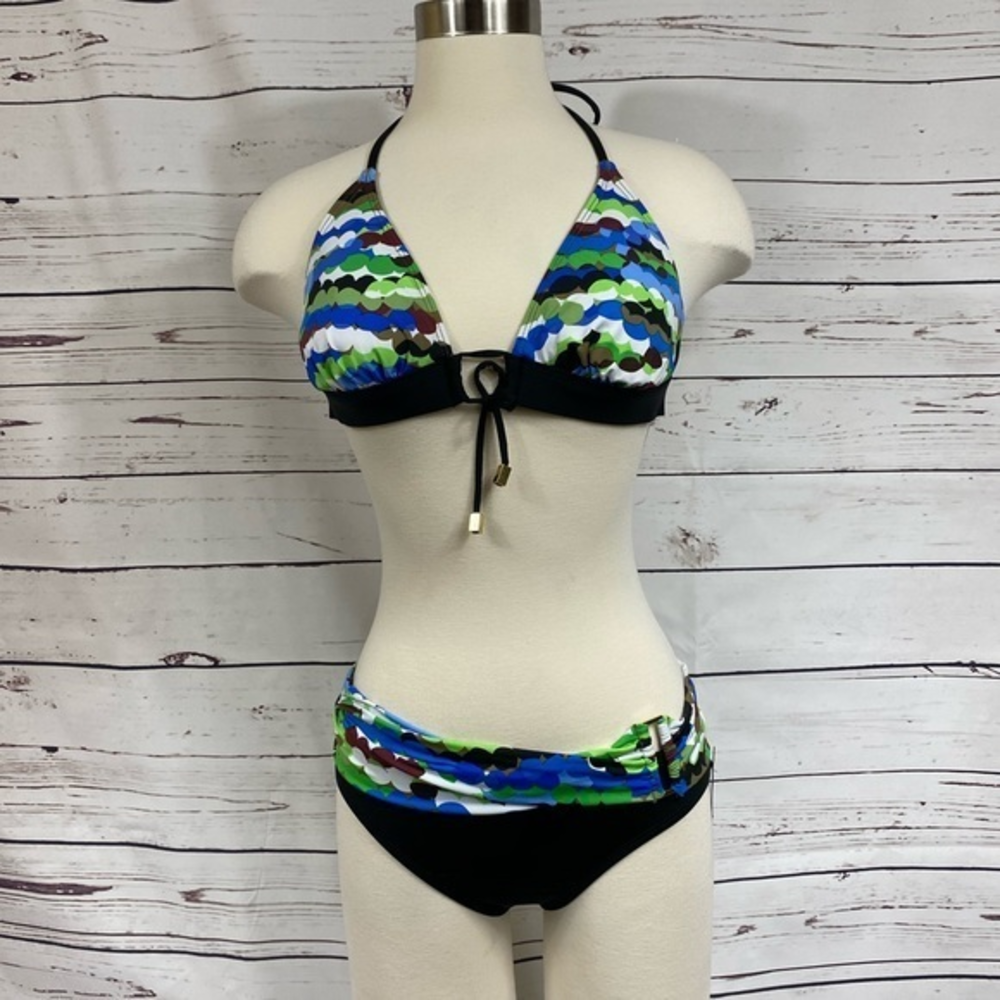 Kenneth‎ Cole Green/Blue Bikini Set
